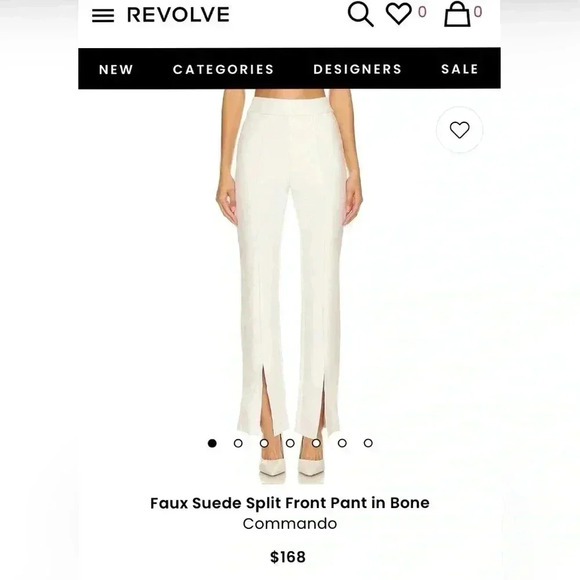 Commando Faux Suede Split Front Pant in Bone New W/Tag Size S - Picture 2 of 7